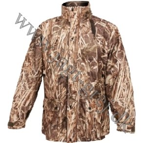 Jakke med htte og vandtt membran i siv camo