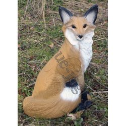 Siddende 3D Rv med klippe baggrund