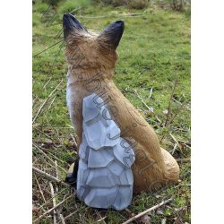 Siddende 3D Rv med klippe baggrund