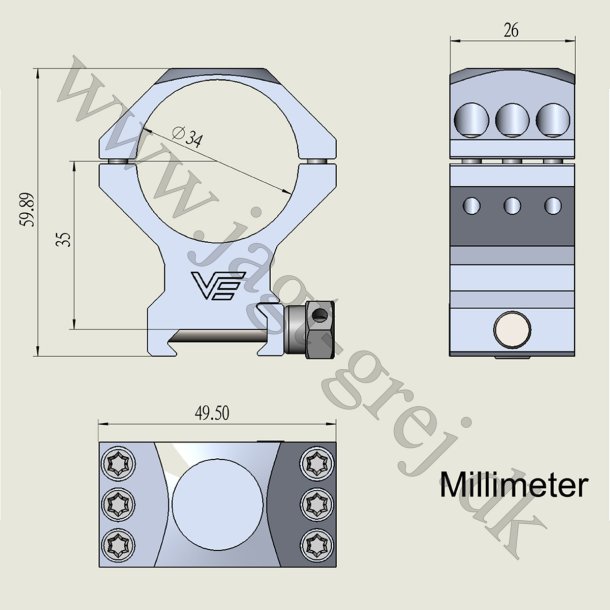 AccuPicatinny medium montage ringe til 34mm rr