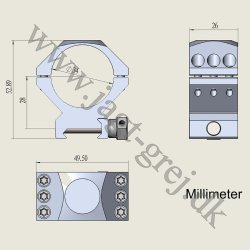 AccuPicatinny lav montage ringe til 34mm rr