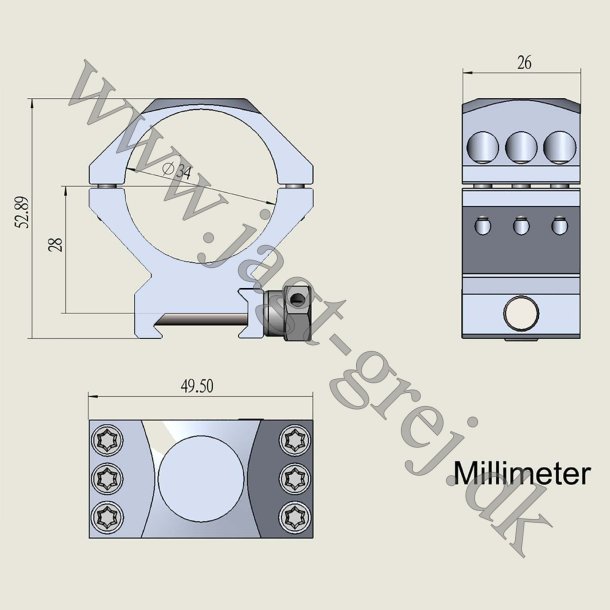 AccuPicatinny lav montage ringe til 34mm rr